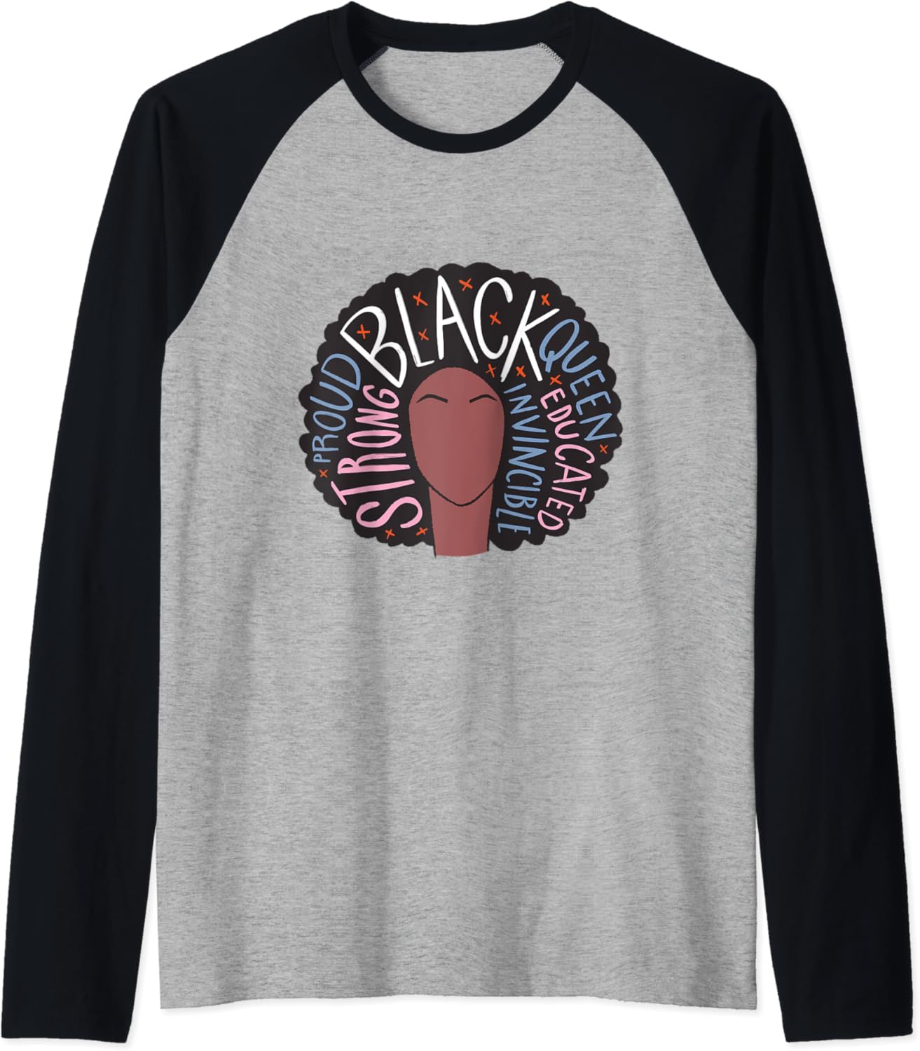 Stolze schwarze Königin stark Raglan: Amazon.de: Bekleidung